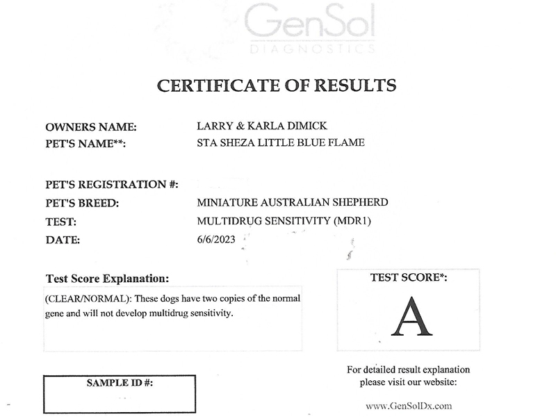 Flame is clear of Mutlidrug Sensitivity.